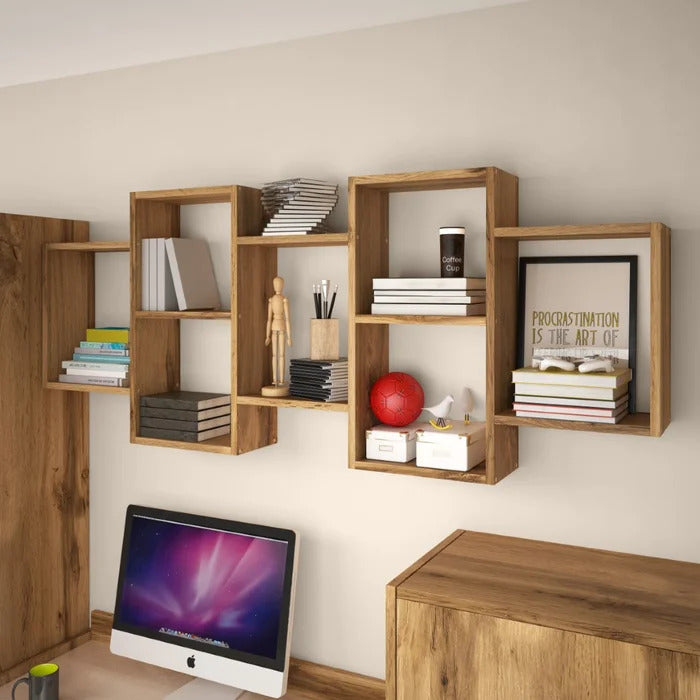 Wallaston 7 Piece Cube Shelf, Wotan oak