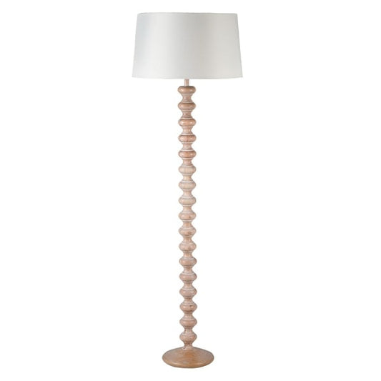 Turned Base Floor Lamp with Linen Shade