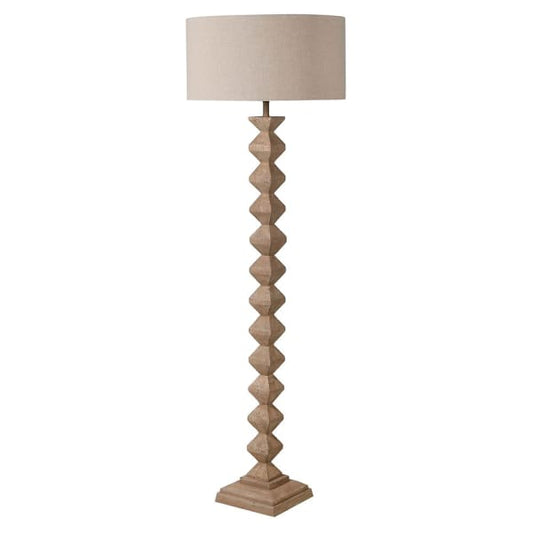 Ridged Floor Lamp with Linen Shade, 160x51cm