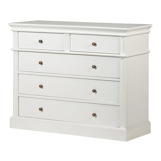 White Fayence 2/3 Chest of Drawers, 91 X 115 X 42cm