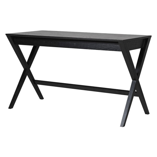 Black Cross Leg Desk with Drawer, 76x130x60cm