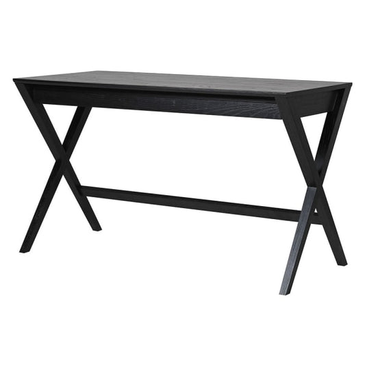 Black Cross Leg Desk with Drawer, 76x130x60cm