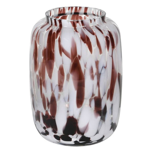Large White Mottles Glass Vase
