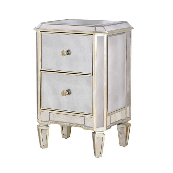 Venetian Seville 2 Drawer Bedside, 73x46x37cm