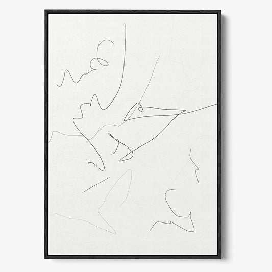 Abstract Line Art Framed Canvas, 50x70cm