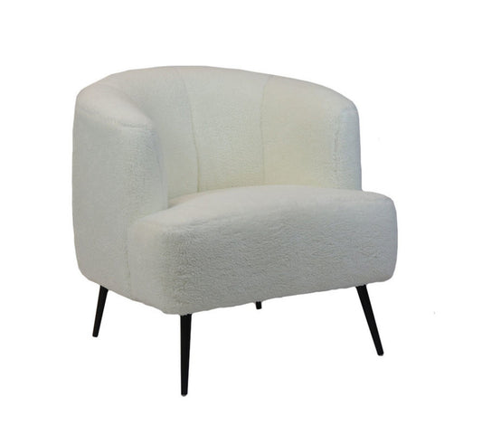 Armchair Billy Teddy Fur White, 75x74x77cm