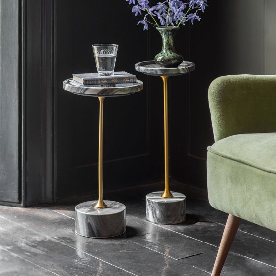 Union Side Tables - Black Marble, 25x49cm - Large