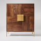Banner Cabinet, Mango Wood & Antique Brass, 118x100x38cm