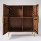 Banner Cabinet, Mango Wood & Antique Brass, 118x100x38cm