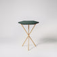 Bilbao Side Table, Green Marble & Brass, 43x37x56cm