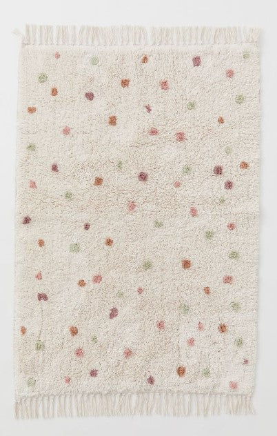 Spotted Cotton Rug - Light beige/Spotted, 90x130cm
