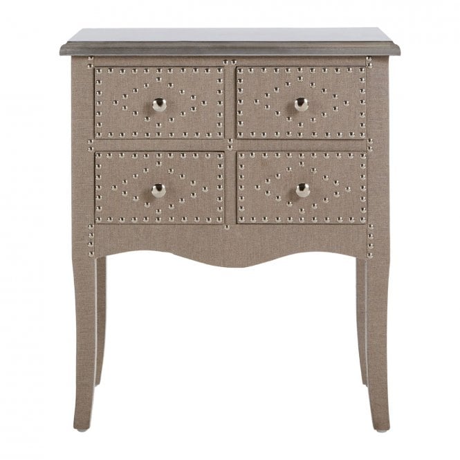 Hatton 4 Drawer Bedside Table, 60x34x68cm