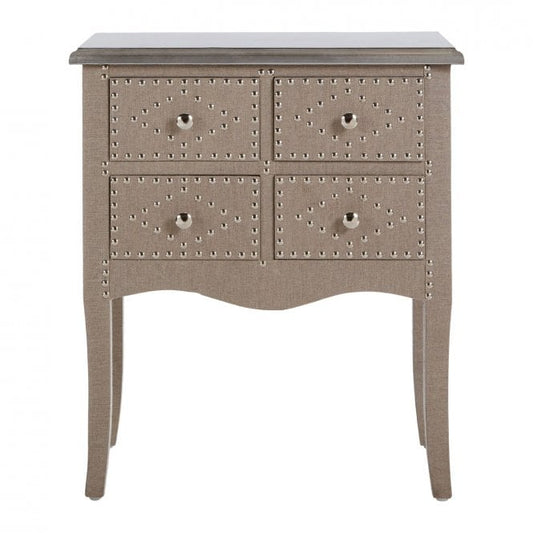 Hatton 4 Drawer Bedside Table, 60x34x68cm
