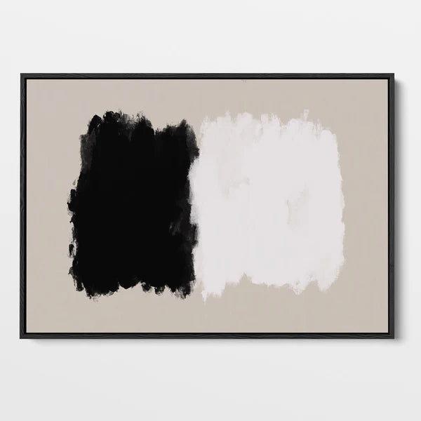 Mono On Beige Framed Canvas Art, 90x150cm