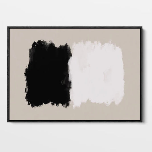 Mono On Beige Framed Canvas Art, 90x150cm