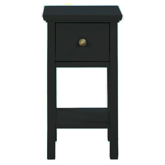 JOHN LEWIS & PARTNERS WILTON 1 DRAWER BEDSIDE CABINETS IN BLACK, 32x31.2x55cm