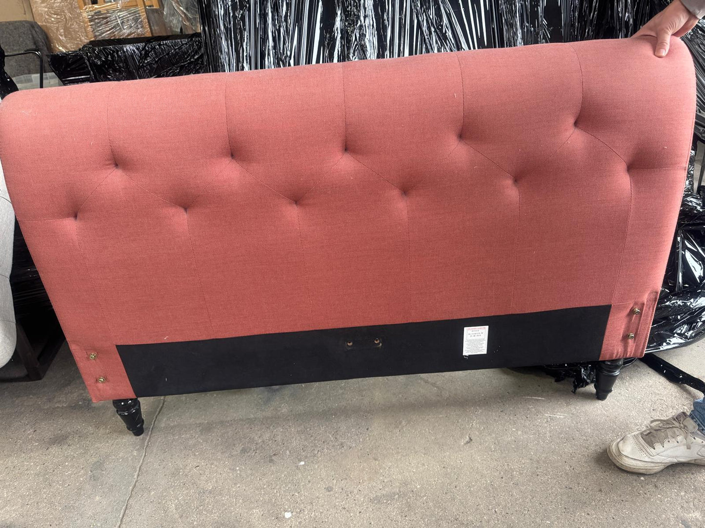 Orange Upholstered Bedframe, 0x135x0cm