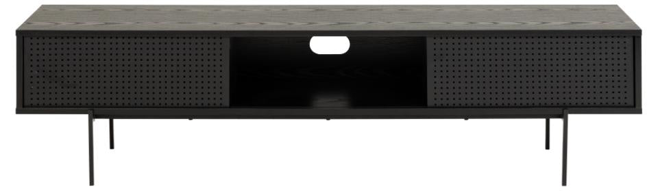 Angus TV Media Unit, Melamine Ash Black Rough, 180x40x44.5 cm