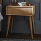 Herringbone 1 Drawer Side Table, Solid Oak  500x450x600mm