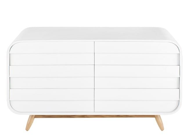 Esme Wide Chest White and Ash, 120x45x75cm