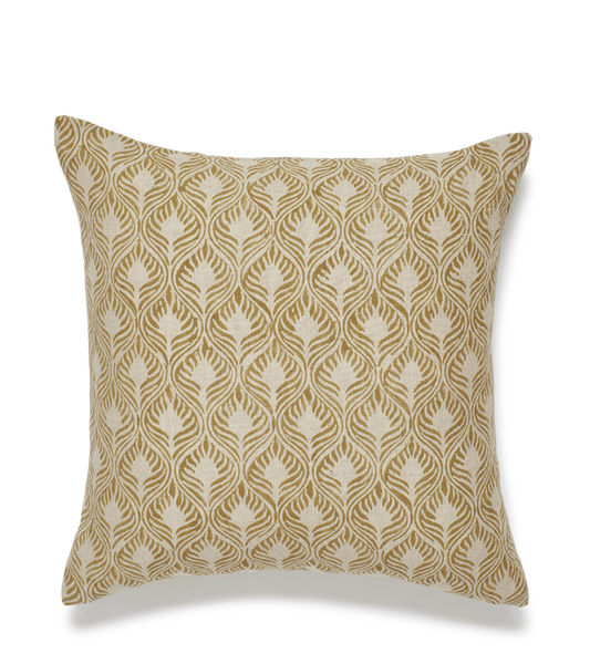 Ghini Feathers Cushion Cover - Mustard