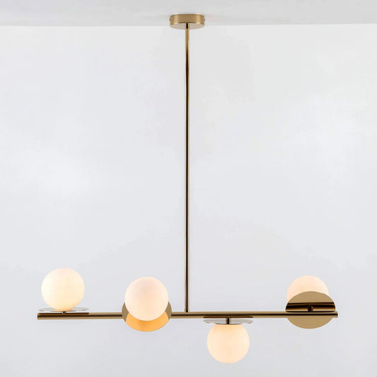 Opal Disk Ceiling Light Brass