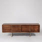 Hove TV Stand, Acacia & Brass, 40x120x35cm