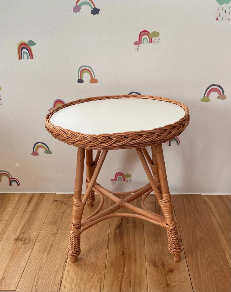 Rattan Table, 42x44cm