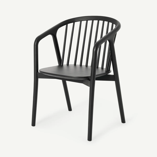 MADE.COM TACOMA CARVER DINING CHAIRS IN BLACK, 55 x 54 x 80cm