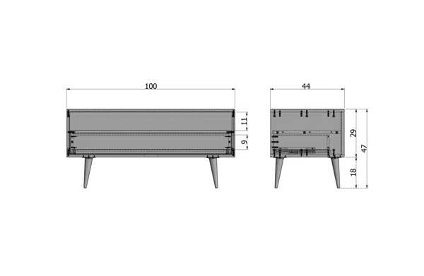 Tygo Oak Media Unit 100x44x47cm