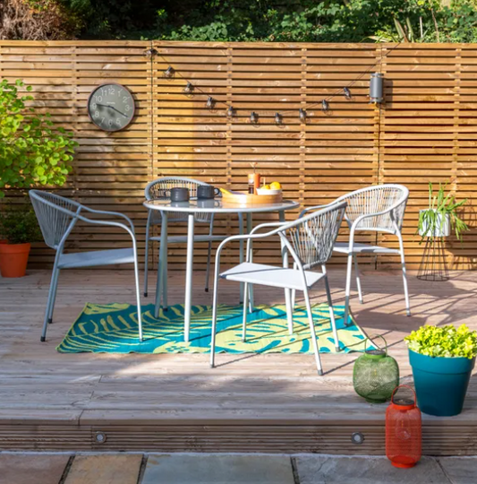 Elements Round Rope Grey Dining Set