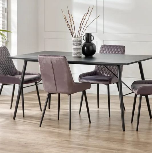 Lux 6 Seater Dining Table, 75x160x90cm