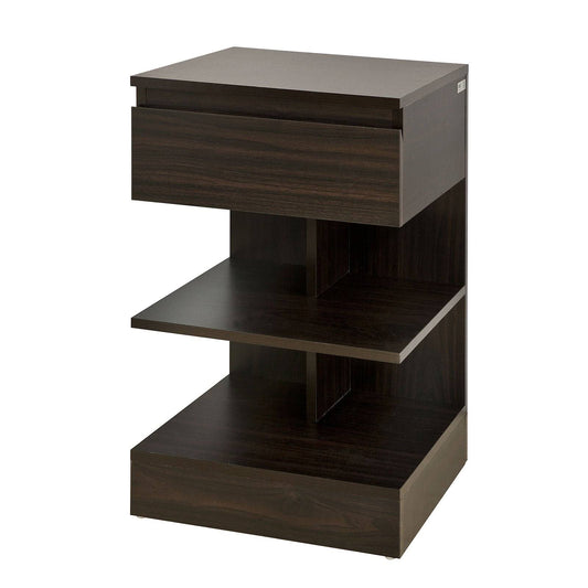 1 Drawer and 2 Shelves Bedside Table, 40x40x65cm