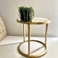 Gold Side table, 40x40cm
