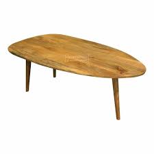 Oslo Light Mango Wood Coffee Table - Oval Round, 60x110x45cm