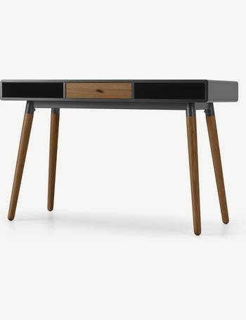 MADE.COM EDELWEISS DESK IN WALNUT AND
 BLACK