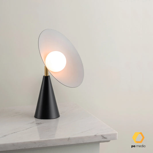 Nola - 1 light matt black and brass table lamp