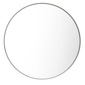 Apartment Round Wall Mirror, 100cm, White