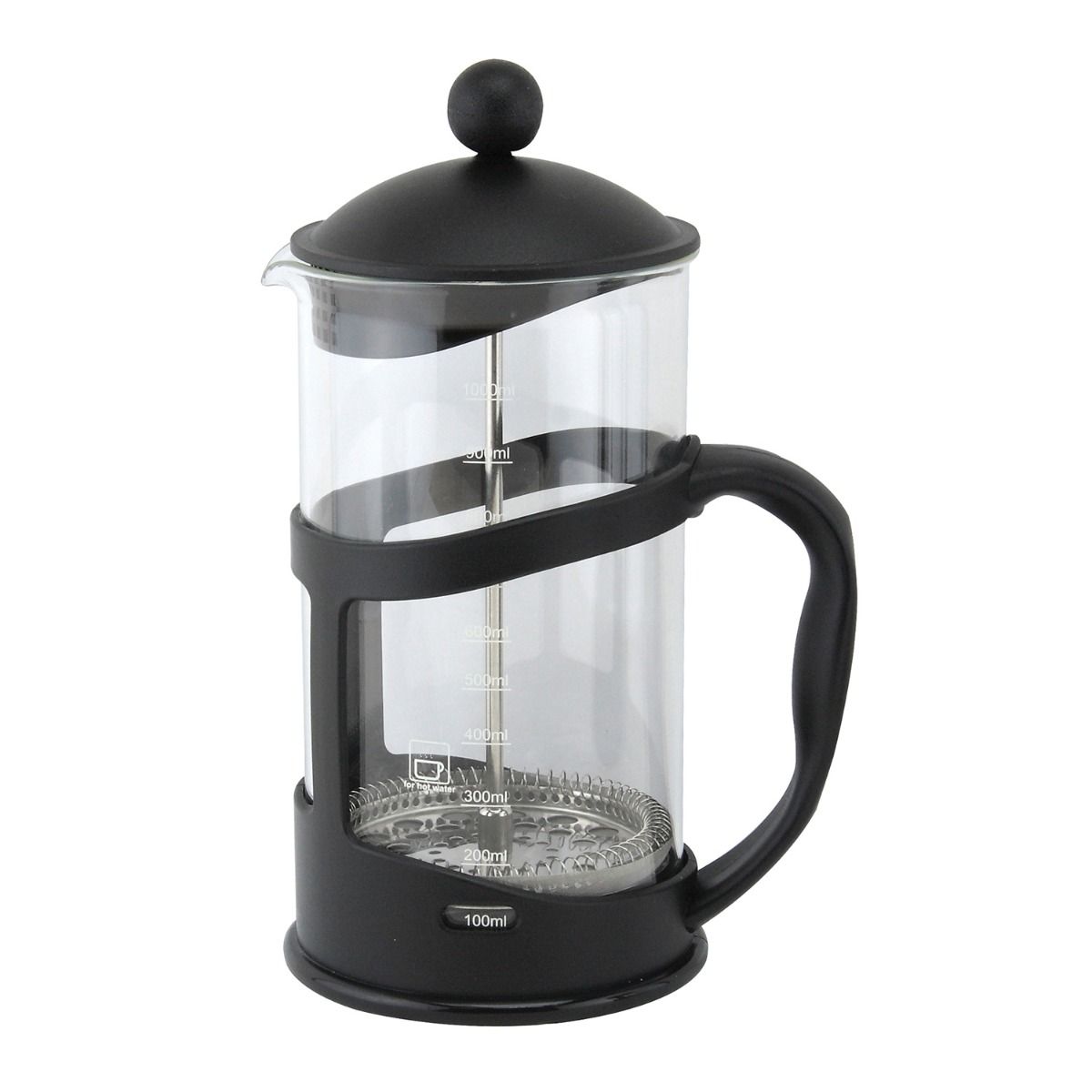 CAFETIERE WITH GLASS JUG 1LTR MATT BLACK
