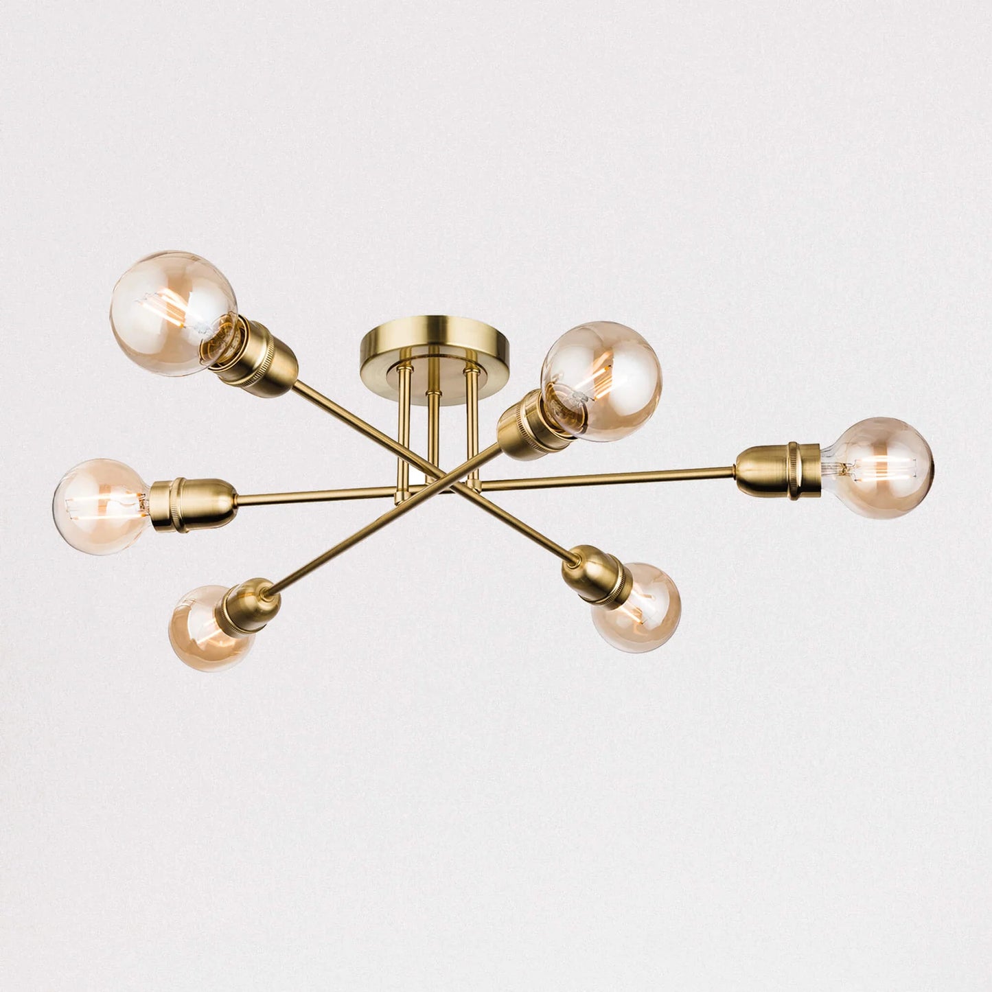 Noir Flush Ceiling Light Brass