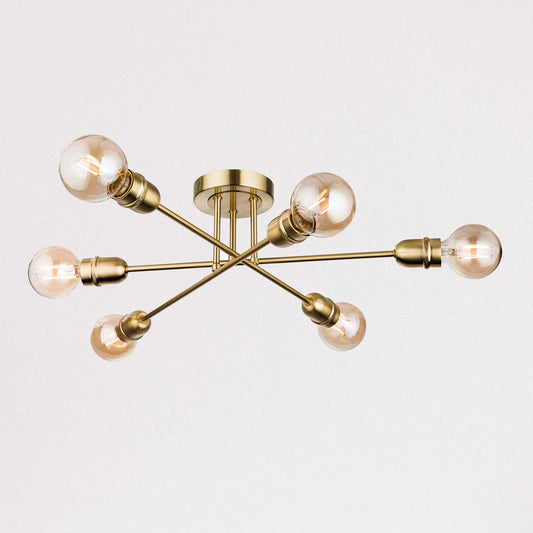 Noir Flush Ceiling Light Brass