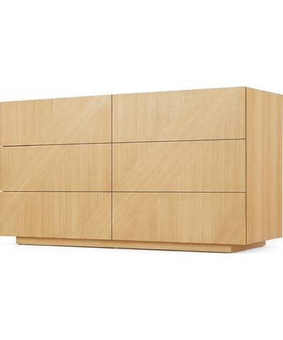 Hazzard Wide Geometric Chest of Drawers, Oak (MADE.com), 140x48x75cm