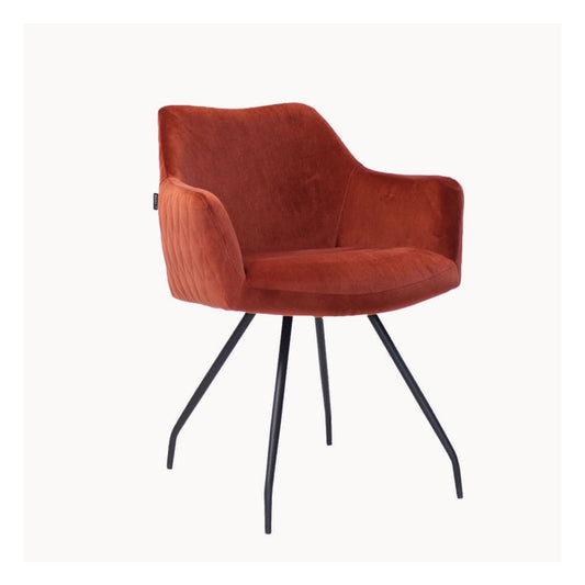 Velvet Dining Chair Nelly Copper with Arm, 60 x 61 x 80cm