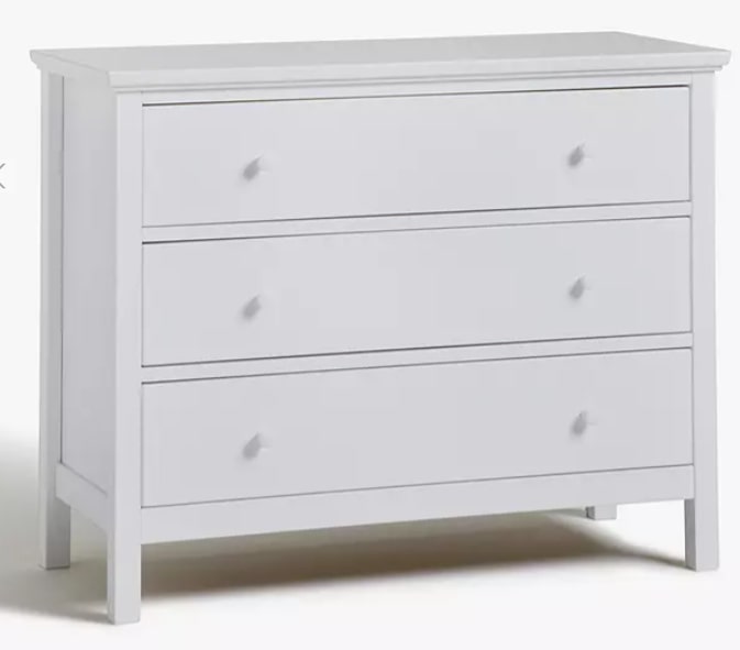Wilton 3 Drawer Chest in Grey, 100x43.6x79cm