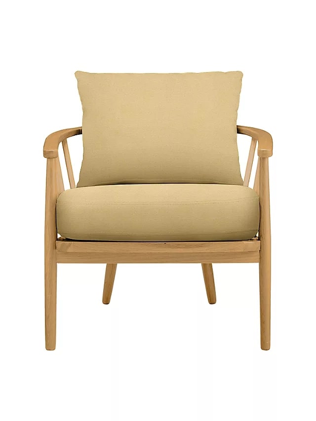Frome Armchair in Oak & Linen, 75x86x81cm