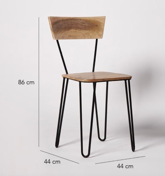 Swoon Mango and Steel Dining Chair with hairpin leg
