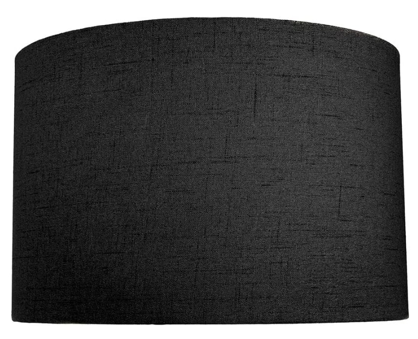 Charcoal Black Linen Fabric Drum Lamp Shade, 30x20cm