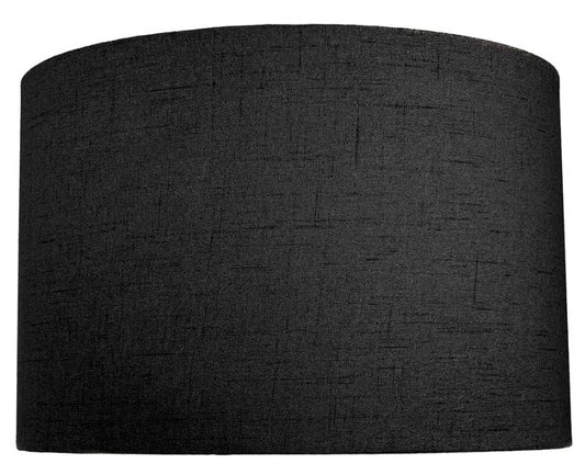 Charcoal Black Linen Fabric Drum Lamp Shade, 30x20cm