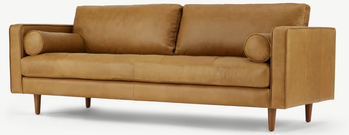 Scott 3 Seater Sofa in Tan Leather