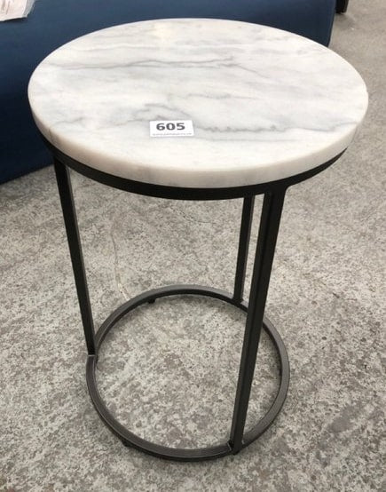 C Shaped Side Table Metal Frame